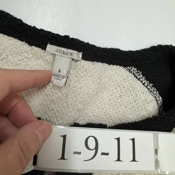 J Crew Jacket Womens Small Black White Colorblock Zip Front Boucle Parisian - Picture 4 of 8